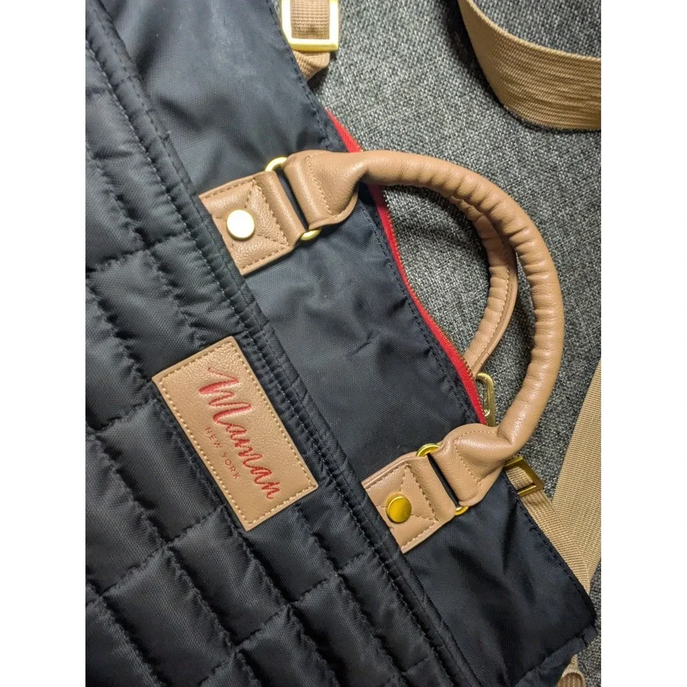 Maman New York Black Beige Quilted Diaper Shoulder Bag Messenger Look Purse